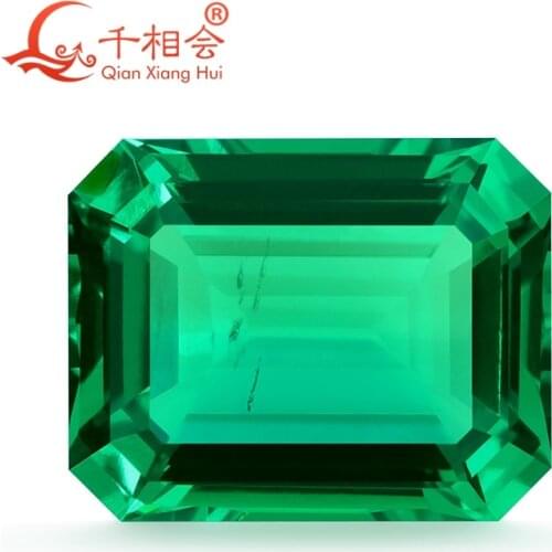 Rectangle shape Created Hydrothermal Columbia Emerald including minor cracks and inclusions loose gemstone