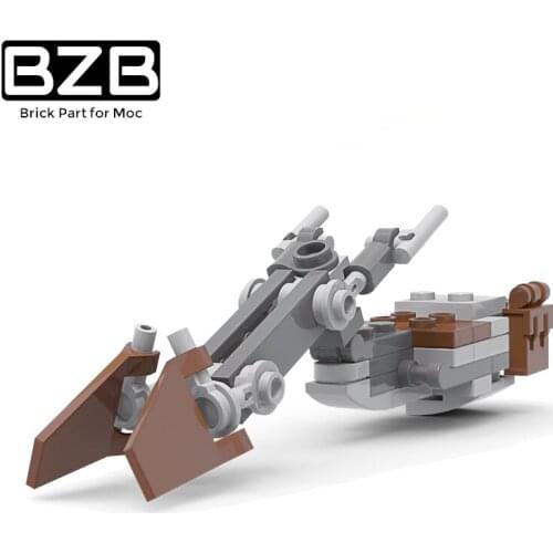 BZB MOC Star Trek Series War Creative Flying Bicycle Car Building Block Model For Mandalorian Kids Toys Boys DIY Brick Gifts