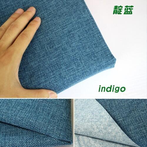 Indigo Coated Linen Fabric Sofa Cushion Fabirc DIY Craft Sewing Cloth Outdoor Linen Blend Fabric Upholstery 58" Wide -Per yard