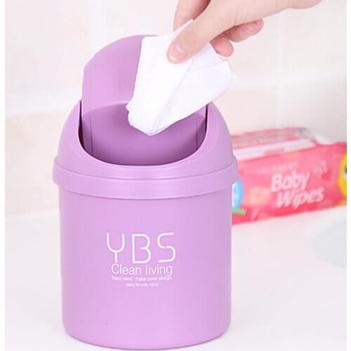 Mini Small Waste Bin Desktop Garbage Basket Home Table Plastic Office Supplies Trash Can Dustbin Sundries Barrel Box