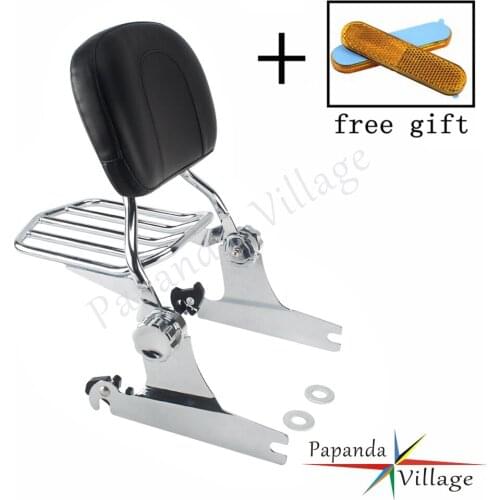 Motorbike Chrome Detachable Passenger Backrest Sissy Bar Luggage Rack For Harley FXST FXSTB FXSTS FLSTF FLSTFB FLSTFBS 06-later