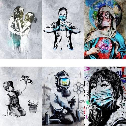 FSBCGT DIY Oil Painting By Numbers Graffiti Game Changer Nurse Tribute Art Pictures By Numbers Drawing On Canvas Home Wall Decor