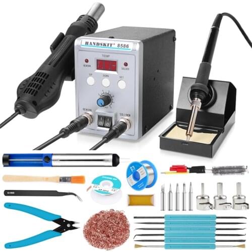 New Eruntop 8586 Digital Display Electric Soldering Irons +DIY Hot Air Gun Better SMD Rework Station SET