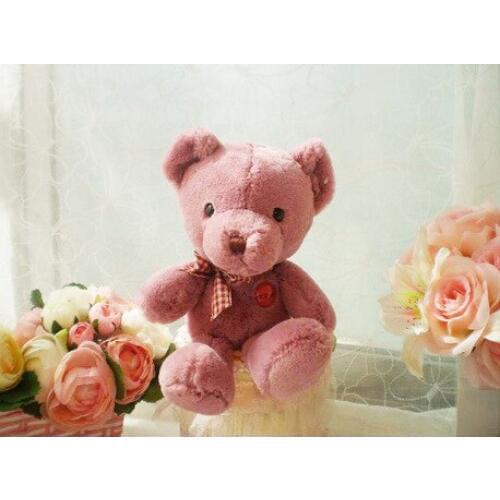 New plush small cute dark pink teddy bear toy lovely teddy bear doll gift about 25cm 0500