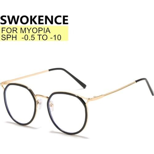 SWOKENCE Myopia Prescription Glasses SPH -0.5 -1.0 -1.5 -2.0 TO -10 Men Women Spectacles For Shortsighted Distance Glasses F034