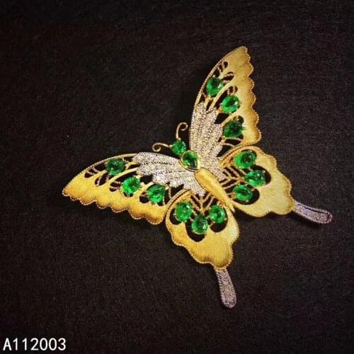 KJJEAXCMY Fine Jewelry 925 Sterling Silver inlaid Natural Emerald Female Pendant Necklace luxury Support test two wear