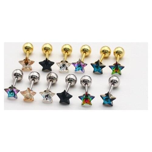 925 Sterling Silver Earring Flower Star Screw Heart Stud Earring Cute Mini Personality Ear Bone Nail Women Girl Boy Ear Jewelry