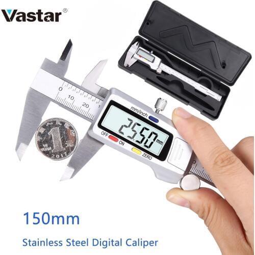 Vastar 150mm Vernier Calipers Measuring Tool Stainless Steel Digital Caliper 6 inch Digital Ruler Measuring Instrument