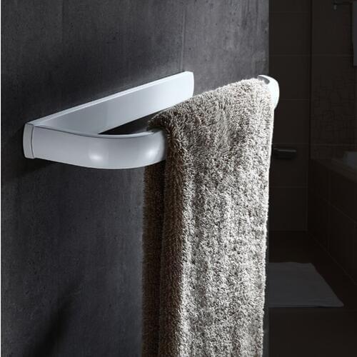 Nordic Solid Brass Towel Ring White Paint Bathroom Towel Holder Antique Towel Rack, Bath Hanging Rack wall mounted
