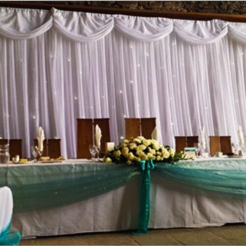Starlit Wedding Backdrop with beautiful swag Stage curtain drapes Wedding Decoration with led light