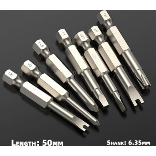 1/4" Hex Shank Hand Security Bit Set Tamper Proof Screwdriver Drill Screw Driver Bits Magnetic U Shaped Ball S2 Steel Spherical