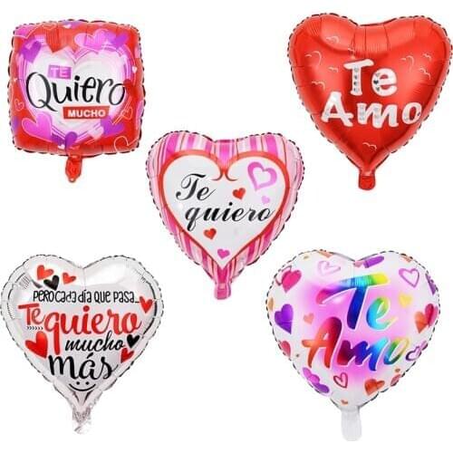 10pcs/lot 18inch heart balloons wedding Valentines Days i love you Aluminium foil helium globos wedding decoration globos