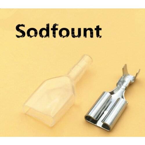 100pcs/lot 7.8mm spring terminal + insulation sheath 100 sets Straight copper connector Switch cold terminal For 1-2 square