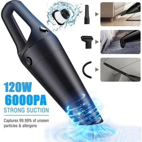 12V Wireless 6000Pa Car Vacuum Cleaner Cordless Wet Dry Use Vacuum Cleaner for Auto Handheld Vacuums Cars Interior Clean Tool