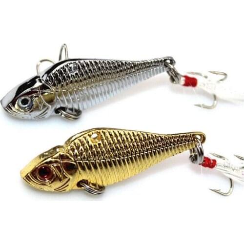 2Pcs Swimming VIB Fish Bait 5cm 12.5g Metal Spoon Sinking Hard Lure Bass Sea Fishing Tackle