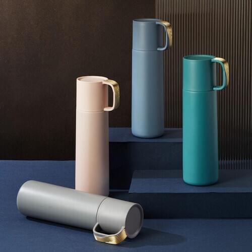 500ml Portable Water Bottle Stainless Steel Vacuum Insulation Cup Thermal Bottle Tea Water Drinking Cup Drinkware with Lid