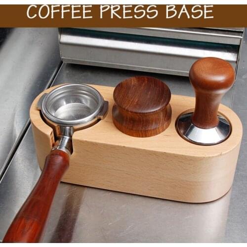 51/58MM Manual Wood Coffee Tamper Holder Mat Barista Coffee Espresso Tampering Latte Art Pen Tamper Holder Home Coffee Accessory