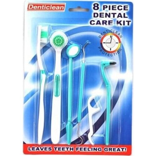 8 PCS/Set Oral Dental Clean Tools Care Tooth Teeth Whitening Oral Hygiene Care Dental mirror hook tootbrush Kit