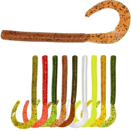8pcs/lot Knife Worm Soft Bait 85mm 2.5g Jig Wobbler Artificial shrimp odor With salt Rubber Bass Fishing Lure Long Tail Swimbait
