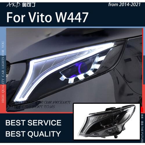 AKD Car Styling for Benz Vito W447 2015-2019 LED Headlight DRL Fog Lamp Turn Signal Lamp Low Beam High Beam Projector Lens