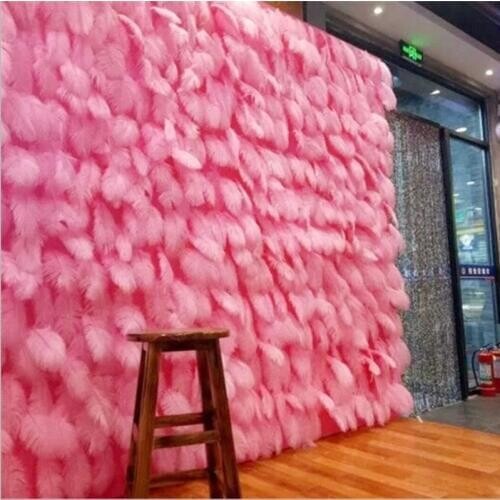 Free shipping 100pc pink feather 15-20cm white romantic wedding favor birthday party decoration accessories Backdrops photo prop