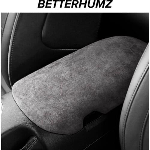 BETTERHUMZ Alcantara Wrap Car Armrest Box Panel Center Console Cover Vehicle Protective Styling For Ford Mustang 2015-2019 Parts
