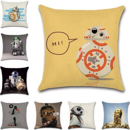 Cartoon Robot bb-8 Sign Cushion Cover Decorative Home sofa chair car seat pillowcase kids bedroom gift friend present