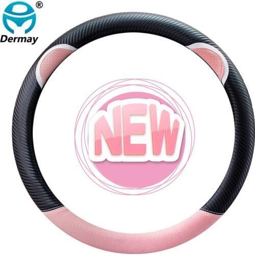 New Cute Steering Wheel Cover Ears PU Leather for Lada Kia Ford Mazda Nissan BMW VW Toyota Hyundai Zotye Girls Auto Accessories