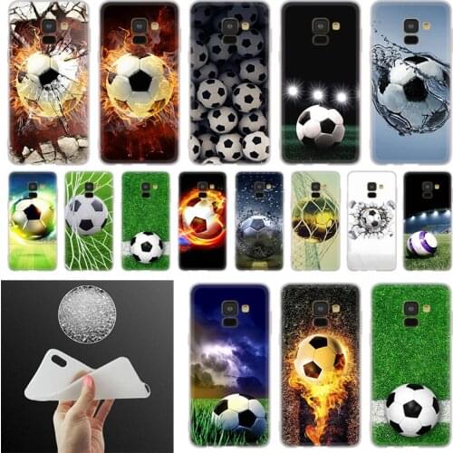 Fire Football Soccer Ball Phone Case For Samsung Galaxy A10 A20 A30 A40 A50 A60 A70 A6 A8 Plus A7 A9 2018 A3 A5 2017 Soft Cover