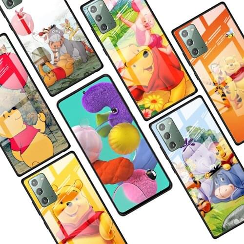 Pooh Bear Cute for Samsung Galaxy Note 20 Ultra 10 Lite Plus 9 8 5G A70 A50 A40 A30 A20 Tempered Glass Phone Case