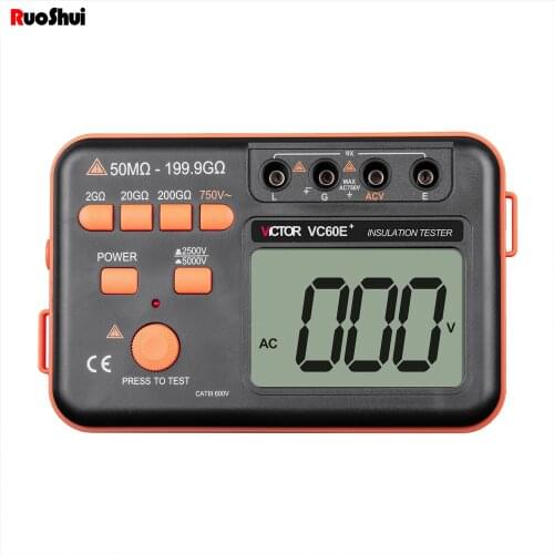 RuoShui VC60E Digital Insulation Short Circuit Tester Resistance 5000V Megger Ohm Meter Megohmmeter Electrical