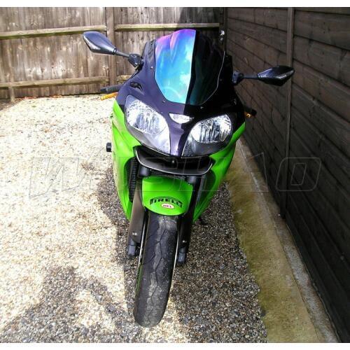 Motorcycle Double Bubble Windshield WindScreen Screen For For 2005 2006 2007 2008 Kawasaki ZZR600 ZZR 600 ZX600 E J ZX600E Black