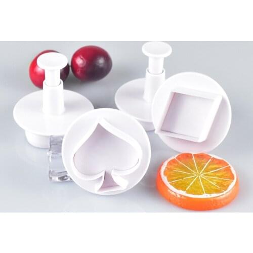 4PCS Poker Cookie Cutters Sugarcraft Cake Decorating Tools DIY Cookie Molds Stamper Baking Accessories For kitchen