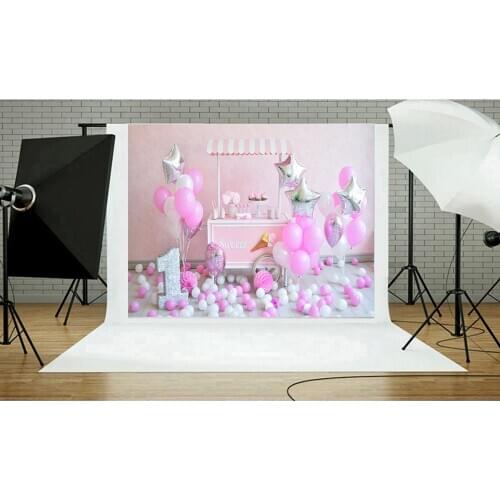 1st Birthday Backdrop Photography 3D Balloons Studio Photo Wall Background For Newborns Infants Baby Party Supplies 90 X 150cm
