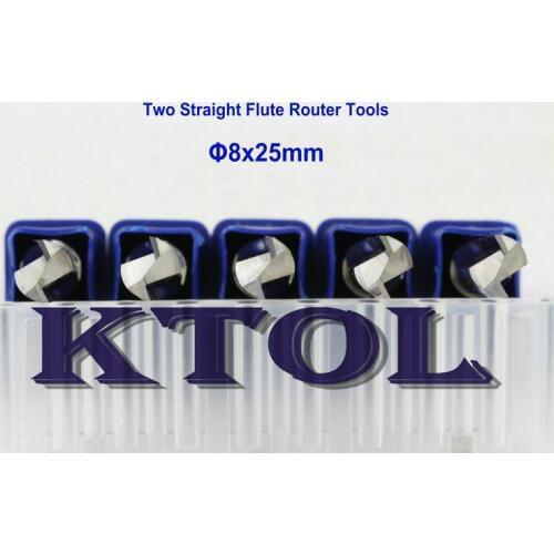 8*25MM 2 Flutes Straight Carbide Wood Milling Cutters for CNC Machine, Smooth MDF Router Bits CNC Milling Cutting Tools China