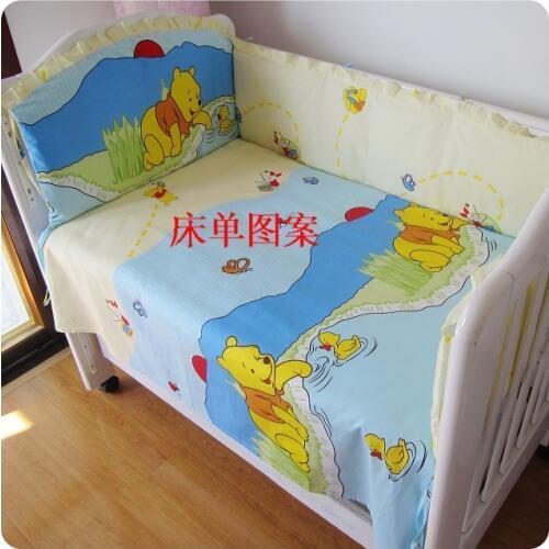 6PCS Animals girl Cot Crib Bedding Sets cama infantil Baby Kit set Crib Protection Infant (4bumpers+sheet+pillow cover)