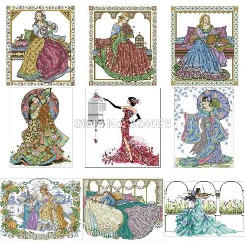Beauty patterns Counted Cross Stitch 11CT 14CT 18CT DIY wholesale Chinese Cross Stitch Kits Embroidery Needlework Sets