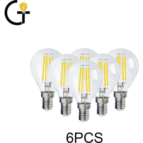 4W G45 Retro Edison Filament Bulb E14 Bombillas 220V Vintage Lamp 6pcs/lot 4000K Clear Glass Inner Decoration