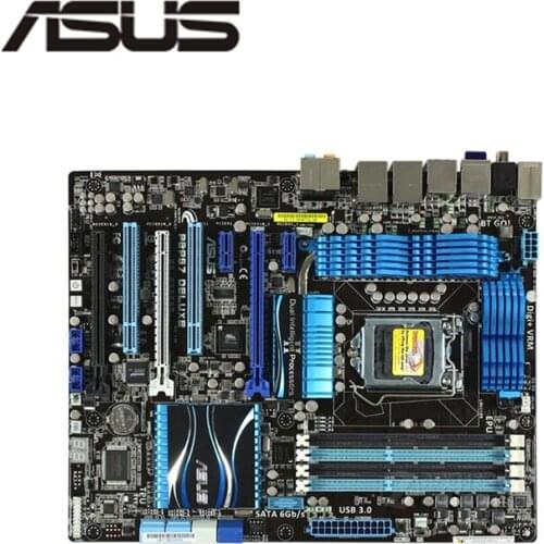 For ASUS P8P67 Deluxe Computer Motherboard LGA 1155 DDR3 For Intel P67 P8P67 Desktop Mainboard Used (Without heat shield)