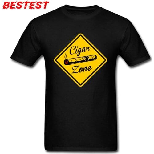 Cotton Mens T-shirt Cigar Zone Tshirts Man T Shirt Normal Tops Tees Cigarette Printed O Neck Clothes Smoker Lover Streetwear