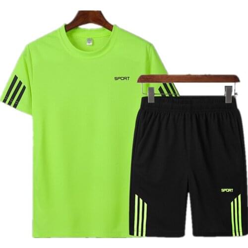 Mens Plus Size 2021 New Casual Sports Mens Quick-drying T-shirt Two-piece Summer Shirt Summer Short-sleeved Men Outfit shirts