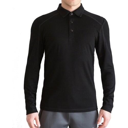 100% Australia Merino Wool Polo Shirt Mens Long Sleeve, Mens Merino Wool Long Sleeve Shirt Top
