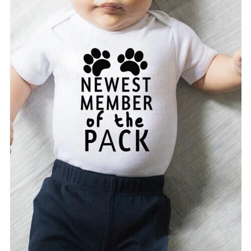 Newborn Baby Girl Clothes Winter Toddler Boy Fall Costume Toddler Rompers Print Dog Newest Member Clothing for Babies