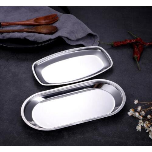 Stainless steel Nordic wind cake snack tray paper towel spoon tray in hotel restaurant