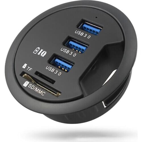 Powered USB Hub, 3 Port USB 3.0 Data Hub with 5V 1A Power Adapter, 80cm USB Cable for Charging, TF Card, SD/MMC Card Reader