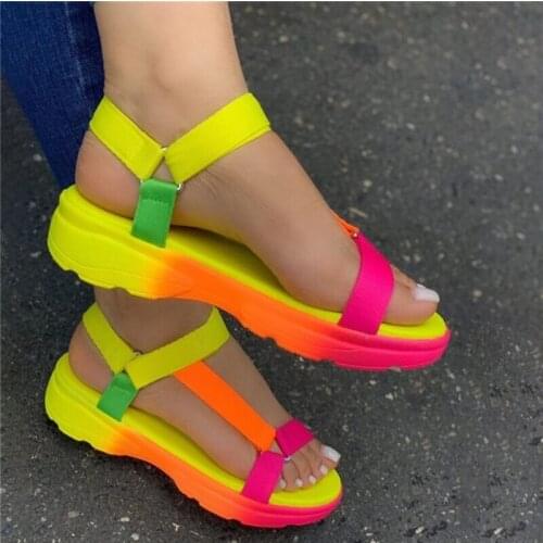 Big Size 43 Multi Colors Casual Shoes Woman Flat Dropship Comfortable Sandals Female Light Sandalias