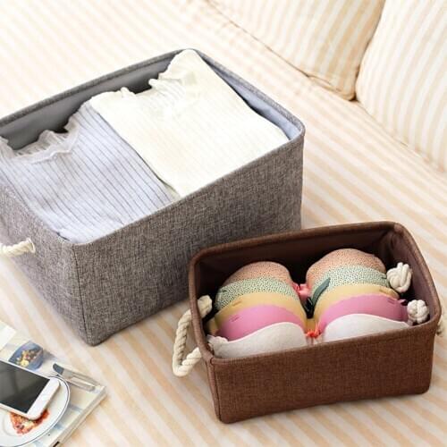 Foldable Linen Cotton Storage Basket Japanese Style Clothes Storage Laundry Basket Sundries Organizer Toy Home Storage Box