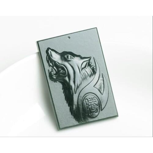 Natural quality goods hetian yu Wolf pendant Wolf totem wek-jin Wolf world animal head yu pendant
