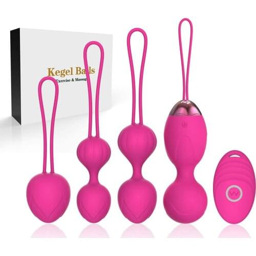 Remote Kegel Exerciser Venus Ball Ben Wa Heavy Kegel Ball Set Boule Geisha Kegel Balls Vibrators Vaginal Balls 4 Pcs Boules
