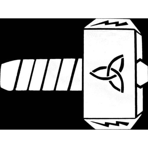 Creative Concept Ideas Hammer of Thor Decal Vinyl Sticker|Cars Trucks Vans Walls Laptop| White 5.5 x 4.25 in